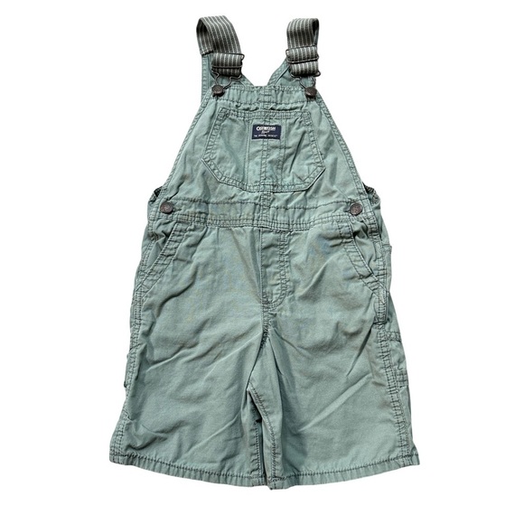 ⭐️ 5 for $25 OshKosh B'gosh Olive Green Cotton Overalls Size 5 T - Picture 1 of 6